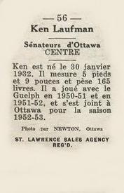 1952-53 St. Lawrence Sales (QSHL) #56 Ken Laufman Back