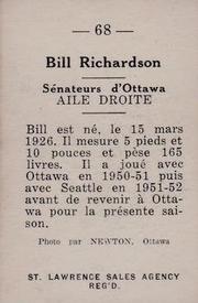 1952-53 St. Lawrence Sales (QSHL) #68 Bill Richardson Back