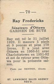 1952-53 St. Lawrence Sales (QSHL) #70 Ray Frederick Back