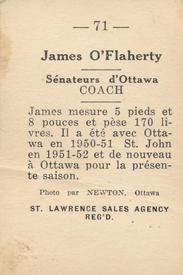 1952-53 St. Lawrence Sales (QSHL) #71 John O'Flaherty Back
