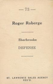 1952-53 St. Lawrence Sales (QSHL) #73 Roger Roberge Back