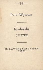 1952-53 St. Lawrence Sales (QSHL) #76 Pete Wywrot Back