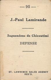 1952-53 St. Lawrence Sales (QSHL) #95 Jean-Paul Lamirande Back