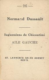 1952-53 St. Lawrence Sales (QSHL) #96 Normand Dussault Back