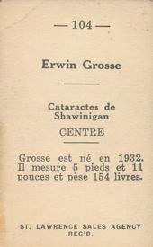 1952-53 St. Lawrence Sales (QSHL) #104 Erwin Grosse Back