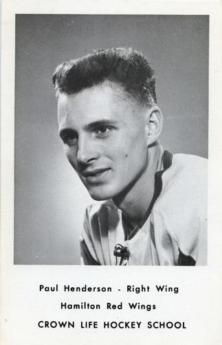 1961-62 Hamilton Red Wings (OHA) #NNO Paul Henderson Front