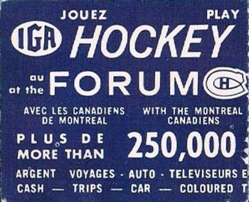 1967-68 IGA Montreal Canadiens Series 2 #NNO Hector 