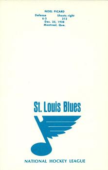 1971-72 St. Louis Blues #NNO Noel Picard Back