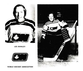 1972-73 Ottawa Nationals (WHA) #NNO Les Binkley Front