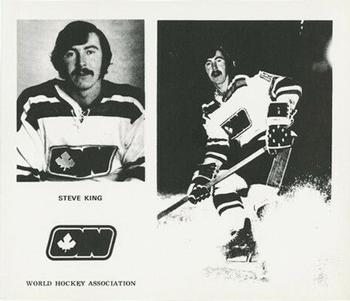 1972-73 Ottawa Nationals (WHA) #NNO Steve King Front