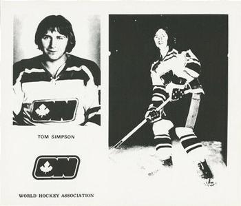 1972-73 Ottawa Nationals (WHA) #NNO Tom Simpson Front