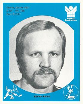 1976-77 Phoenix Roadrunners (WHA) #NNO Seppo Repo Front