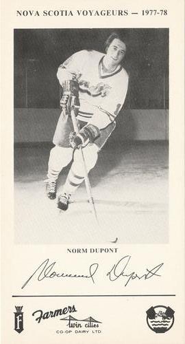 1977-78 Nova Scotia Voyageurs (AHL) #NNO Normand Dupont Front