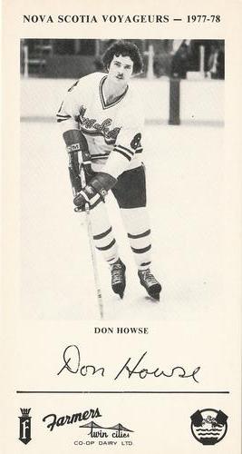 1977-78 Nova Scotia Voyageurs (AHL) #NNO Don Howse Front
