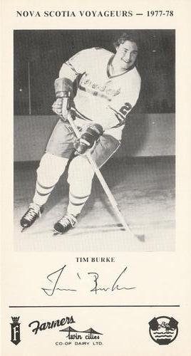 1977-78 Nova Scotia Voyageurs (AHL) #NNO Tim Burke Front