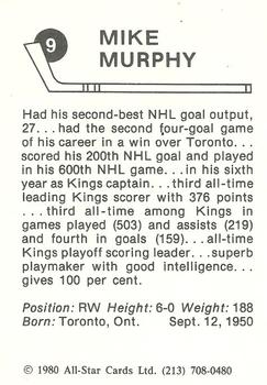1980-81 Los Angeles Kings #9 Mike Murphy Back