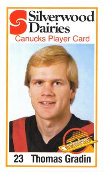 1980-81 Silverwood Dairy Vancouver Canucks #9 Thomas Gradin Front