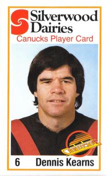 1980-81 Silverwood Dairy Vancouver Canucks #11 Dennis Kearns Front
