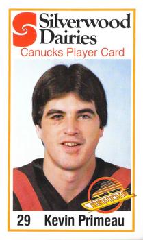 1980-81 Silverwood Dairy Vancouver Canucks #19 Kevin Primeau Front