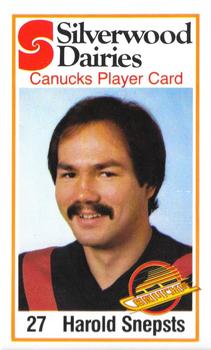 1980-81 Silverwood Dairy Vancouver Canucks #22 Harold Snepsts Front