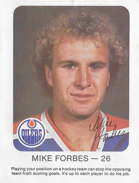 1981-82 Red Rooster Edmonton Oilers #NNO Mike Forbes Front