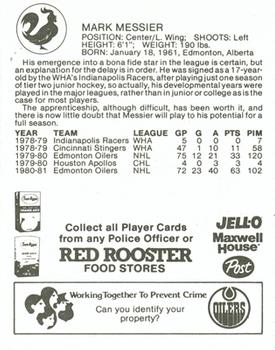 1981-82 Red Rooster Edmonton Oilers #NNO Mark Messier Back