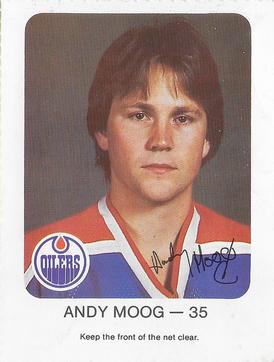 1981-82 Red Rooster Edmonton Oilers #NNO Andy Moog Front
