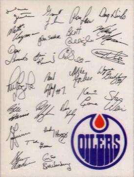 1981-82 Red Rooster Edmonton Oilers #NNO Team Autographs Front