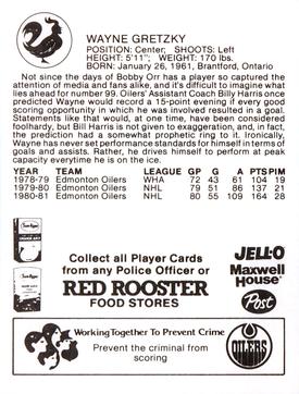 1981-82 Red Rooster Edmonton Oilers #NNO Wayne Gretzky Back
