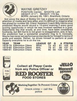 1981-82 Red Rooster Edmonton Oilers #NNO Wayne Gretzky Back