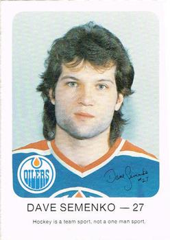 1982-83 Red Rooster Edmonton Oilers #NNO Dave Semenko Front