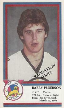 1982-83 Victoria Cougars (WHL) Police #NNO Barry Pederson Front