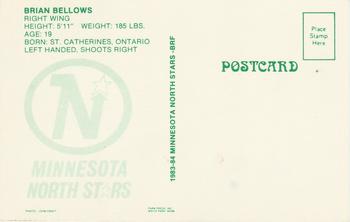 1983-84 Minnesota North Stars Postcards #NNO Brian Bellows Back