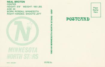 1983-84 Minnesota North Stars Postcards #NNO Neal Broten Back