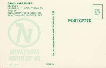 1983-84 Minnesota North Stars Postcards #NNO Craig Hartsburg Back