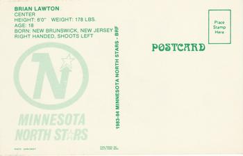 1983-84 Minnesota North Stars Postcards #NNO Brian Lawton Back