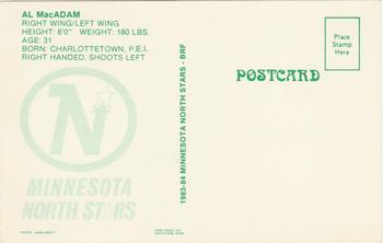 1983-84 Minnesota North Stars Postcards #NNO Al MacAdam Back