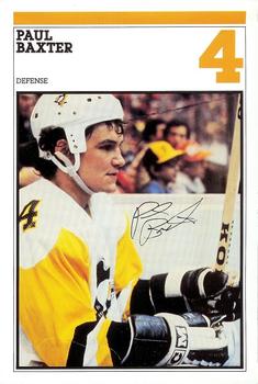 1982-83 Heinz Pittsburgh Penguins Photo-Pak Night SGA 6x9 #1 Paul Baxter Front