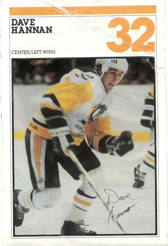 1982-83 Heinz Pittsburgh Penguins Photo-Pak Night SGA 6x9 #NNO Dave Hannan / Front Cover Back