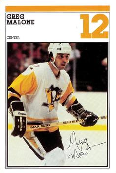1982-83 Heinz Pittsburgh Penguins Photo-Pak Night SGA 6x9 #17 Greg Malone Front