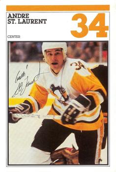 1982-83 Heinz Pittsburgh Penguins Photo-Pak Night SGA 6x9 #NNO Andre St. Laurent / Back Cover Front