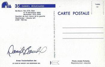 1983-84 Quebec Nordiques Postcards #NNO Dan Bouchard Back