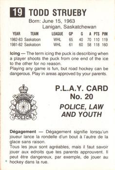 1983-84 Moncton Alpines (AHL) Police #20 Todd Strueby Back