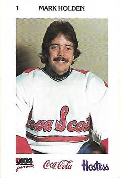 1983-84 Nova Scotia Voyageurs (AHL) Police #1 Mark Holden Front