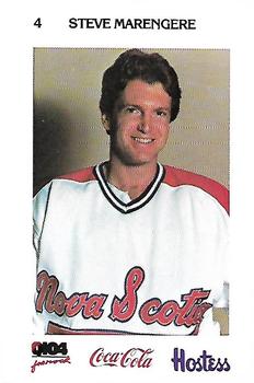 1983-84 Nova Scotia Voyageurs (AHL) Police #6 Steve Marengere Front