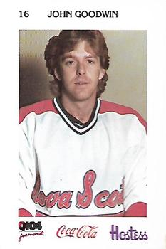 1983-84 Nova Scotia Voyageurs (AHL) Police #7 John Goodwin Front