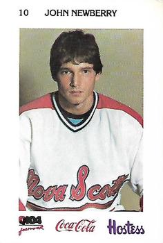 1983-84 Nova Scotia Voyageurs (AHL) Police #8 John Newberry Front