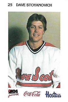 1983-84 Nova Scotia Voyageurs (AHL) Police #17 Dave Stoyanovich Front