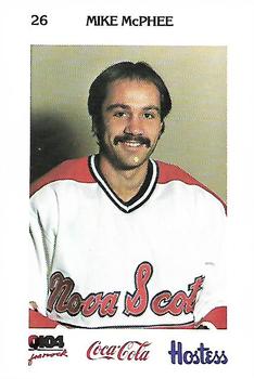 1983-84 Nova Scotia Voyageurs (AHL) Police #19 Mike McPhee Front