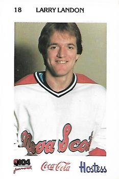 1983-84 Nova Scotia Voyageurs (AHL) Police #23 Larry Landon Front